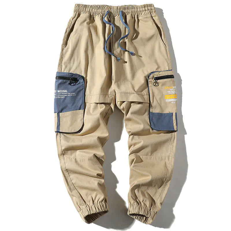 Trendy Color-Blocked Utility Pants