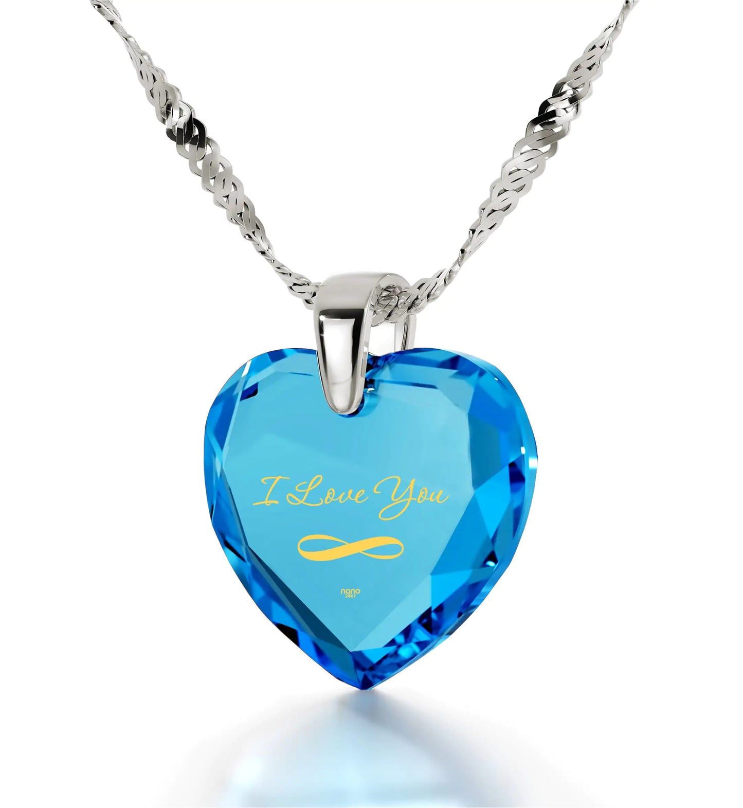 Eternal Love Gold-Inscribed Heart Pendant Necklace