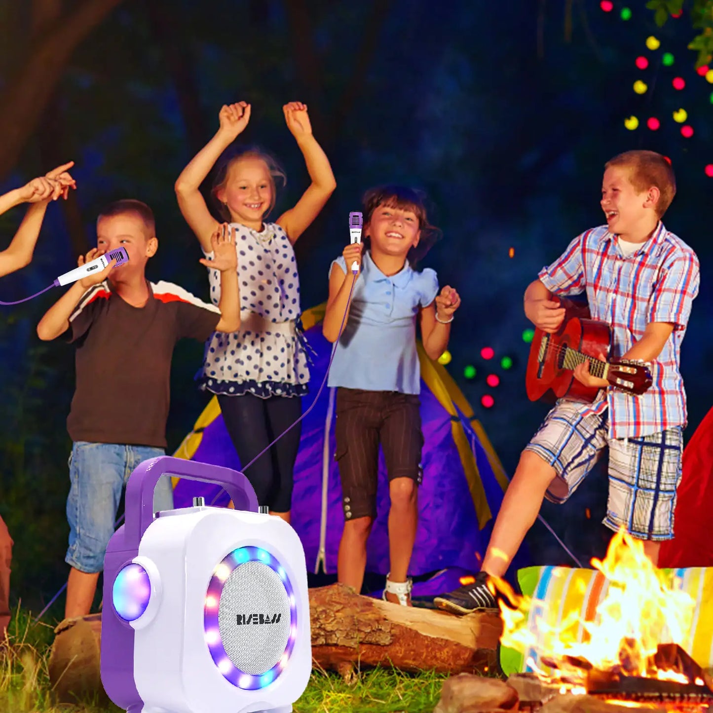 Kids Party Karaoke Machine - Bluetooth with Dual Mics