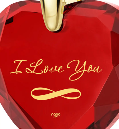 24k Gold Infinity Heart Love Pendant Necklace