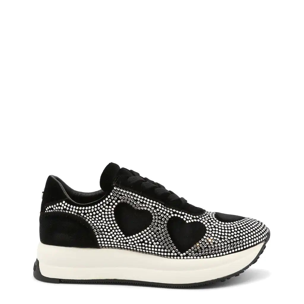 Heartstone Velvet Sneakers - Black