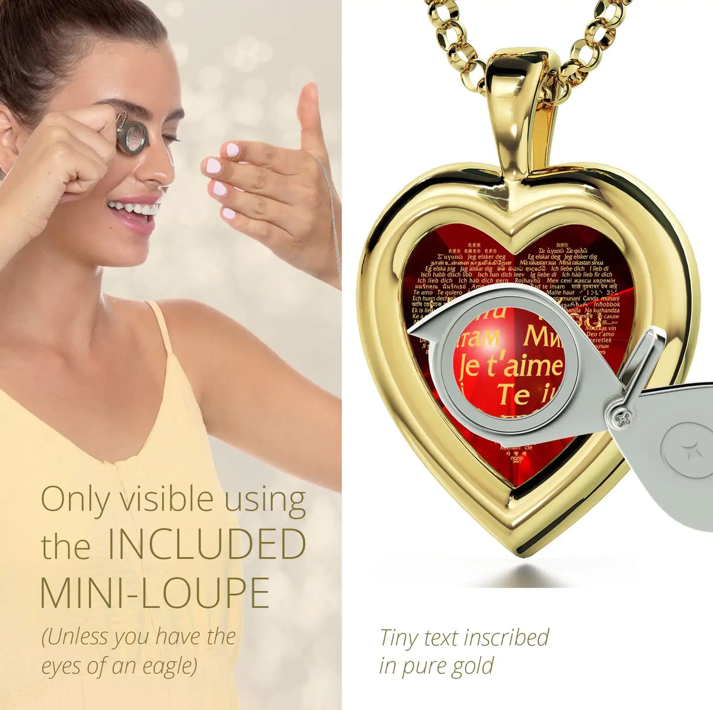 Multilingual Love Heart Jewelry Set