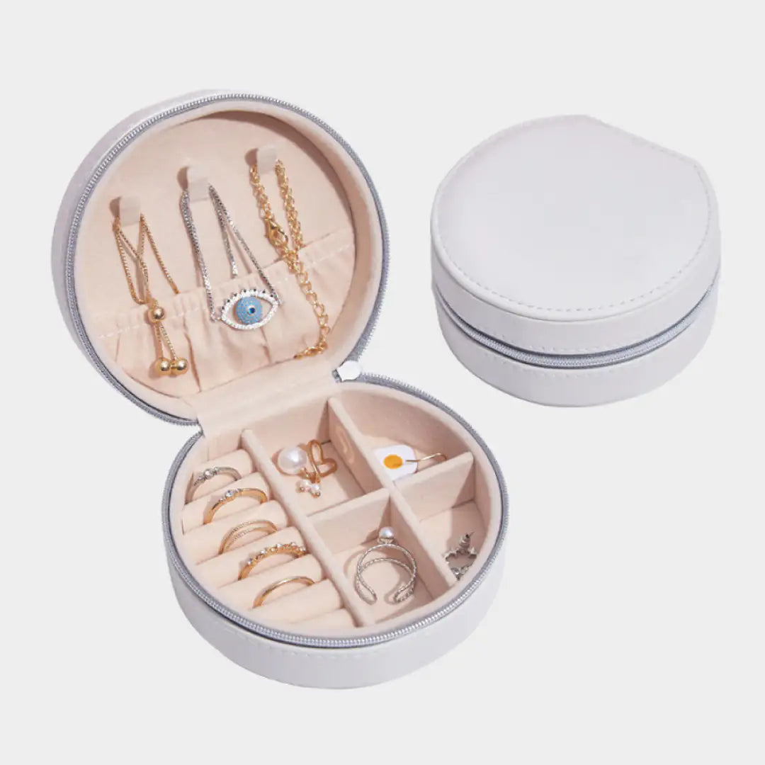 Circular Travel Jewelry Box
