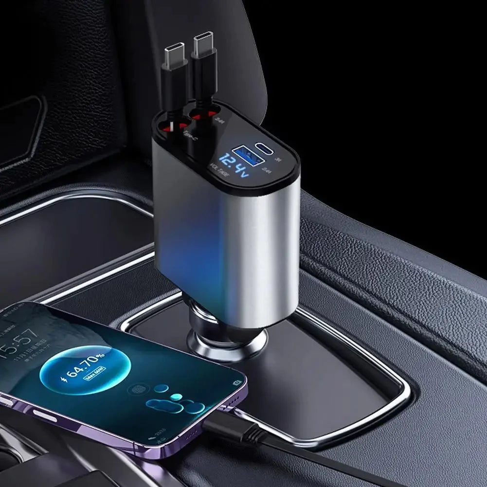 Retractable Multi-Port Car Charger