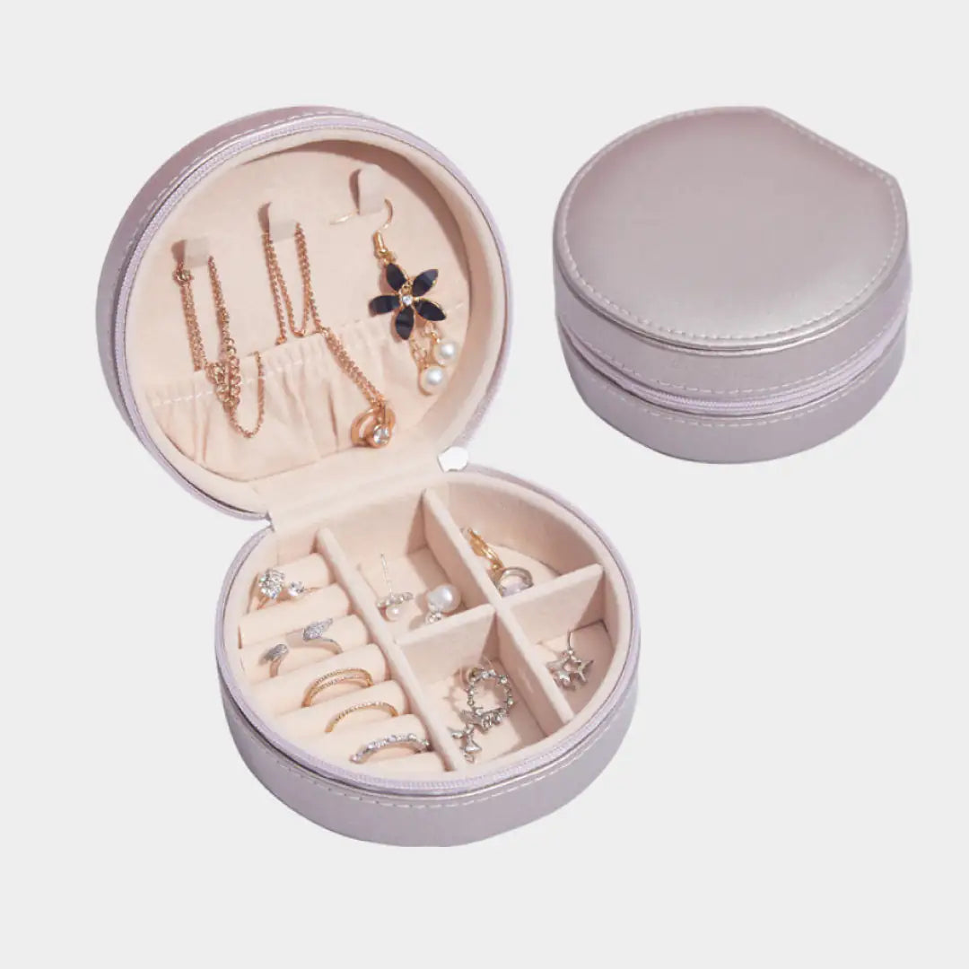 Circular Travel Jewelry Box