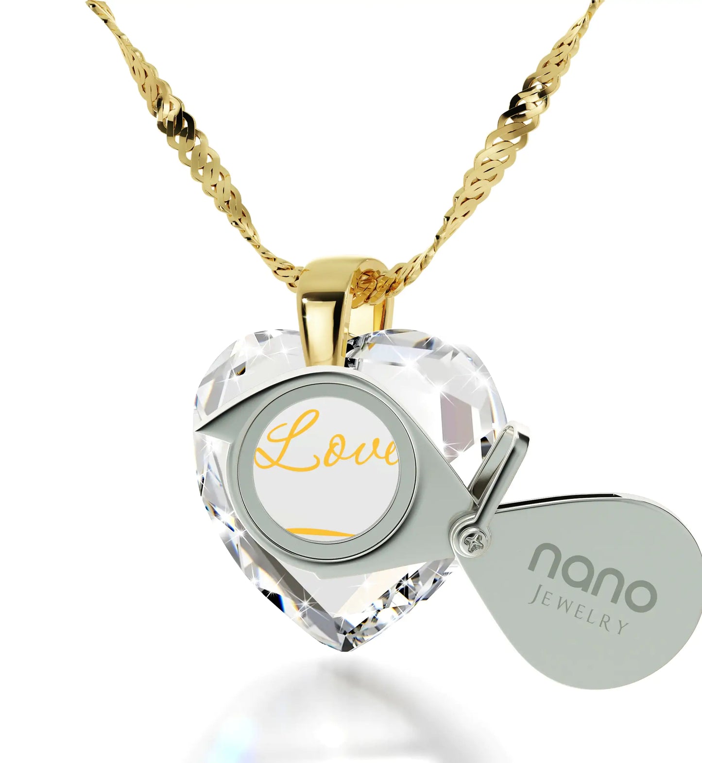 24k Gold Infinity Heart Love Pendant Necklace