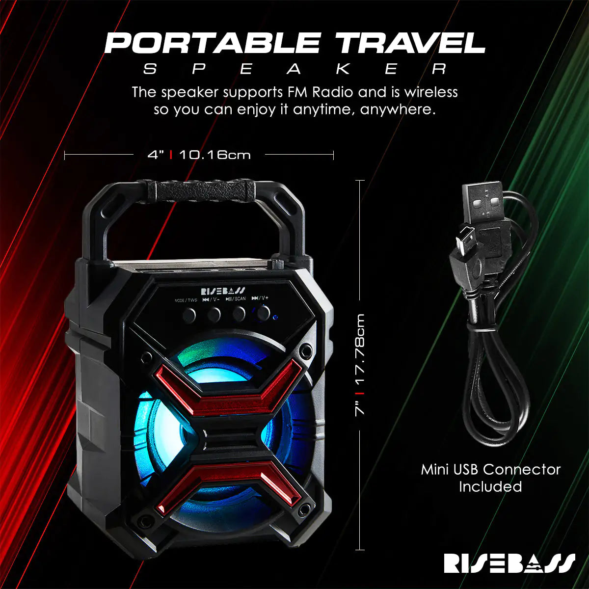 Compact Party Bluetooth Speaker with LED Effects