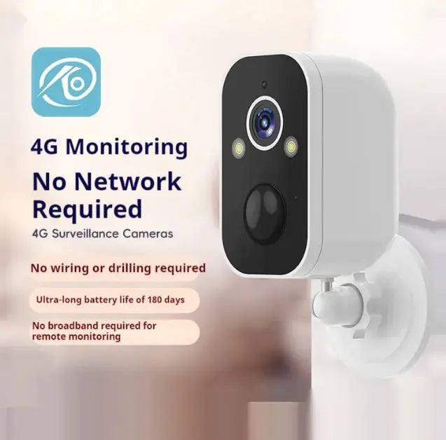 EcoSmart Solar Surveillance Camera with 4G Monitoring, no wiring required, designed for easy and efficient outdoor surveillance.
