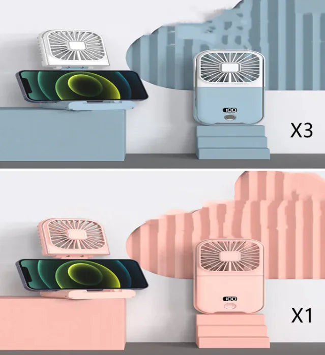 Compact Dual-Mode Travel Fan, USB Charged