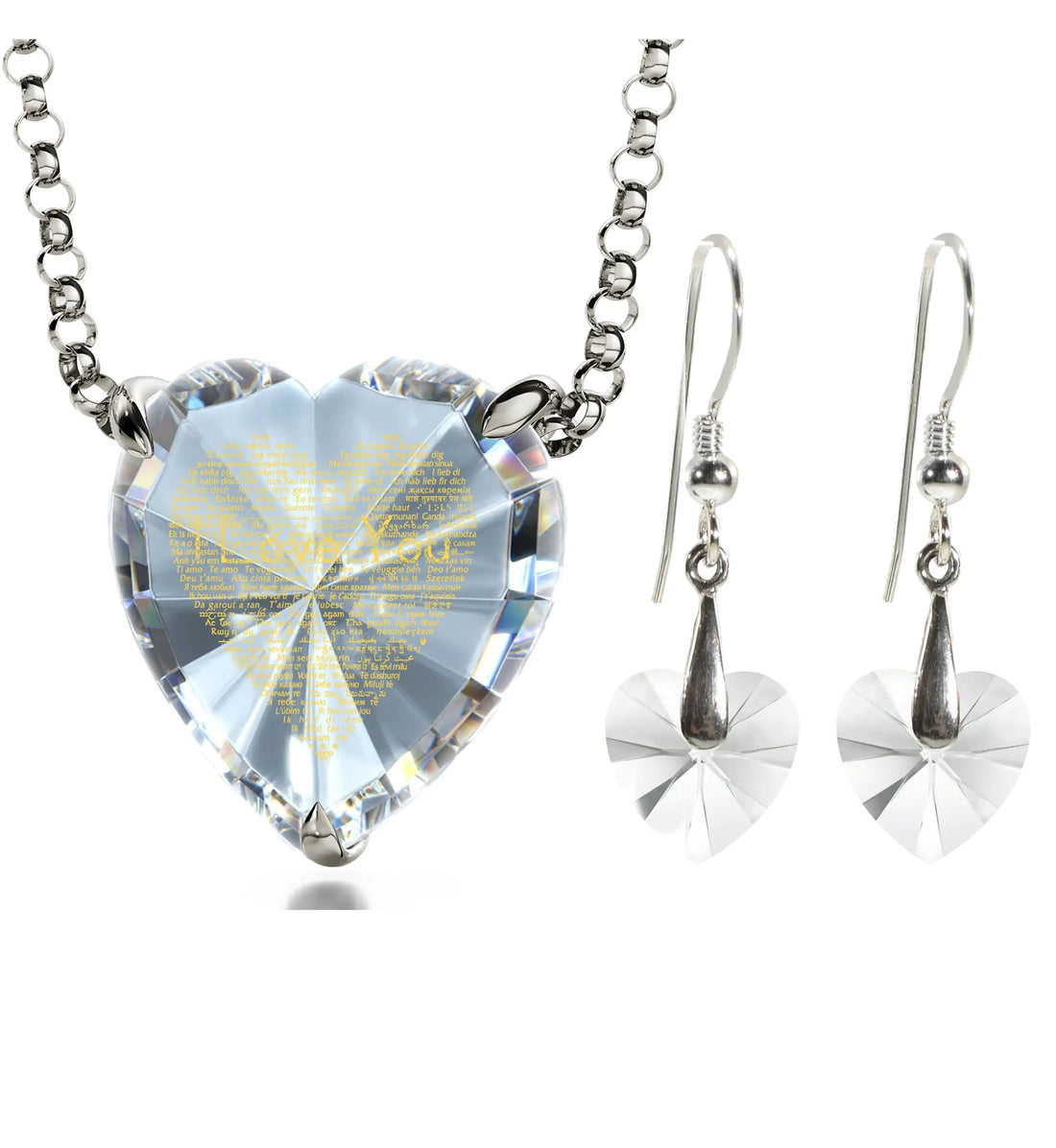 Heartfelt Silver 925 Love Pendant &amp; Earrings Set