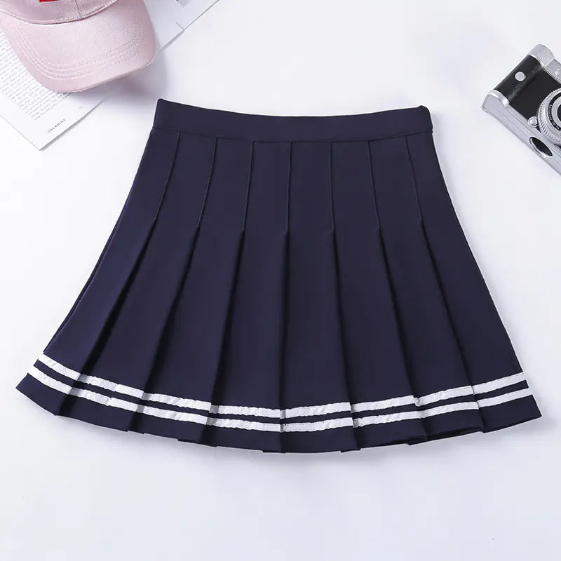 Chic Striped A-Line Pleated Skirt