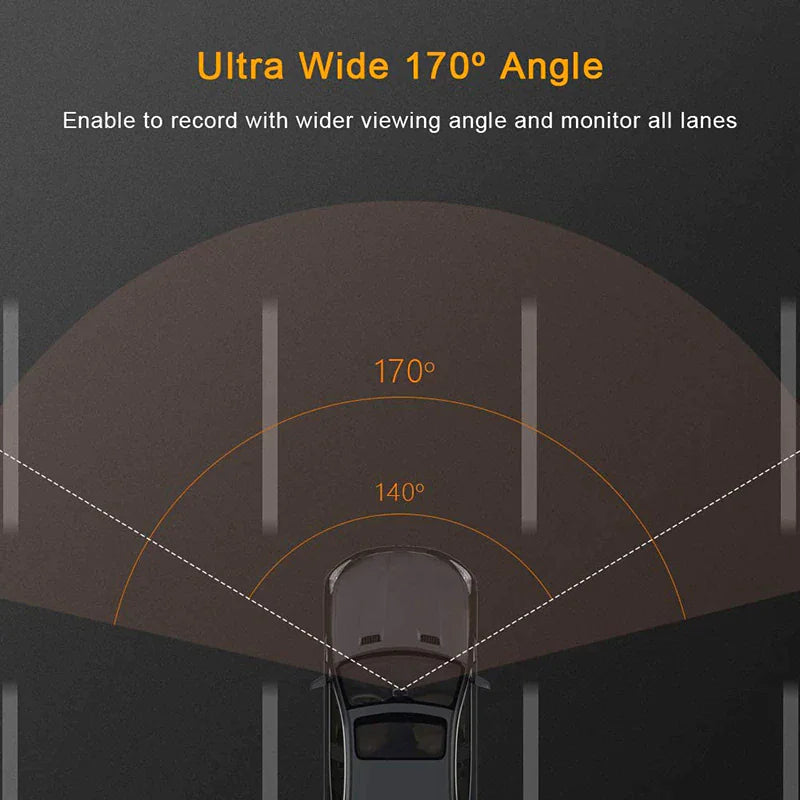 Full HD 1080P Dual Lens Car Dash Cam with 4" Screen and Night Vision