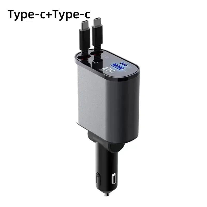 Retractable Multi-Port Car Charger
