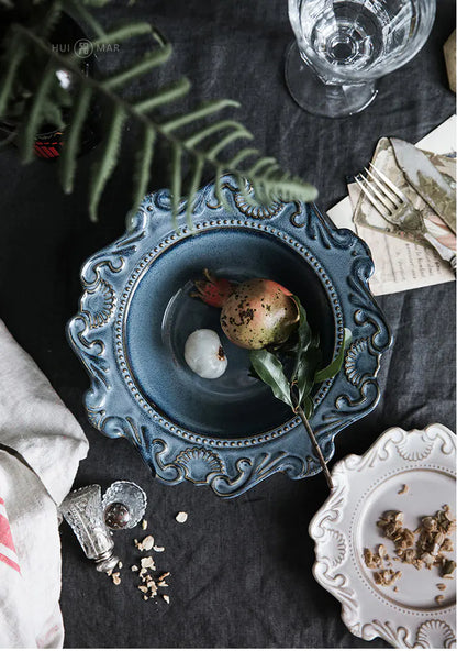 Creative Baroque European Tableware Set (Dinner Plates &amp; Bowls)