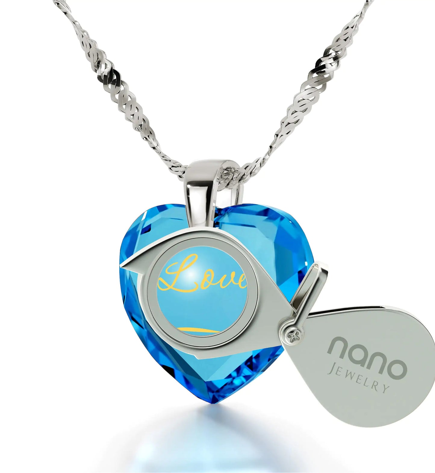 Eternal Love Gold-Inscribed Heart Pendant Necklace