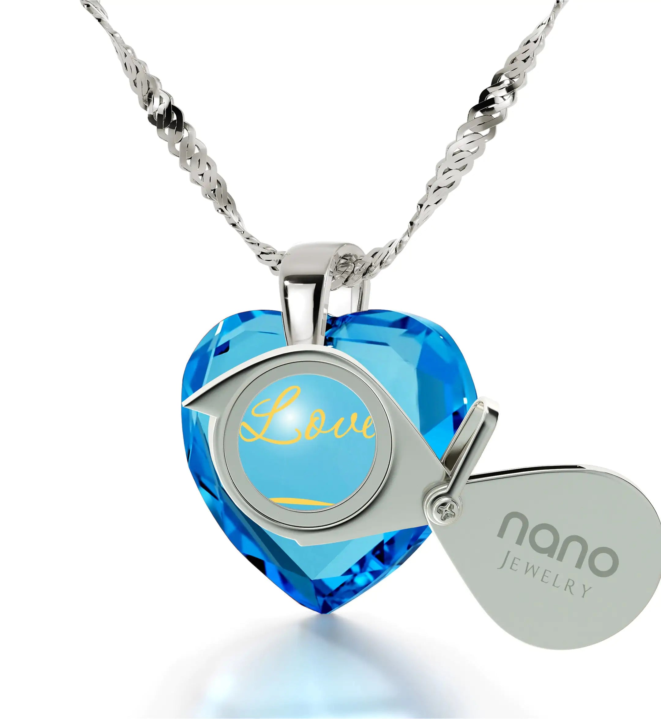Eternal Love Gold-Inscribed Heart Pendant Necklace