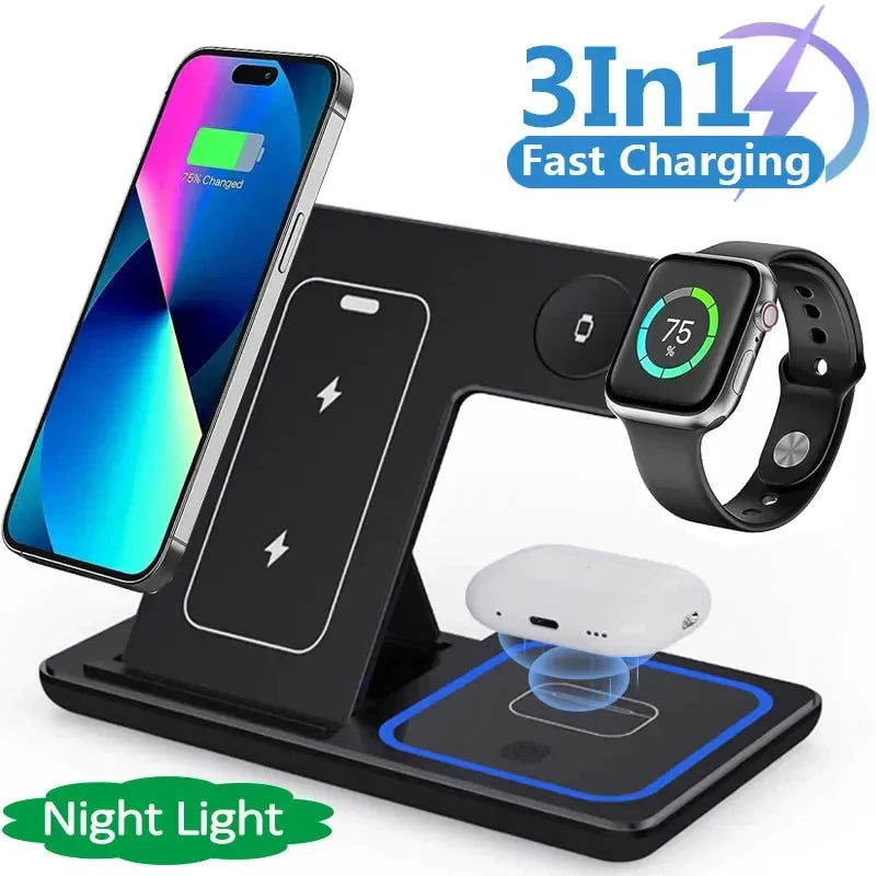 3-in-1 QuickCharge LED Wireless Stand