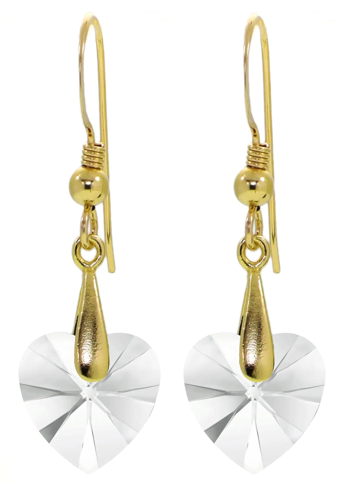 Multilingual Love Heart Necklace and Crystal Earrings Set