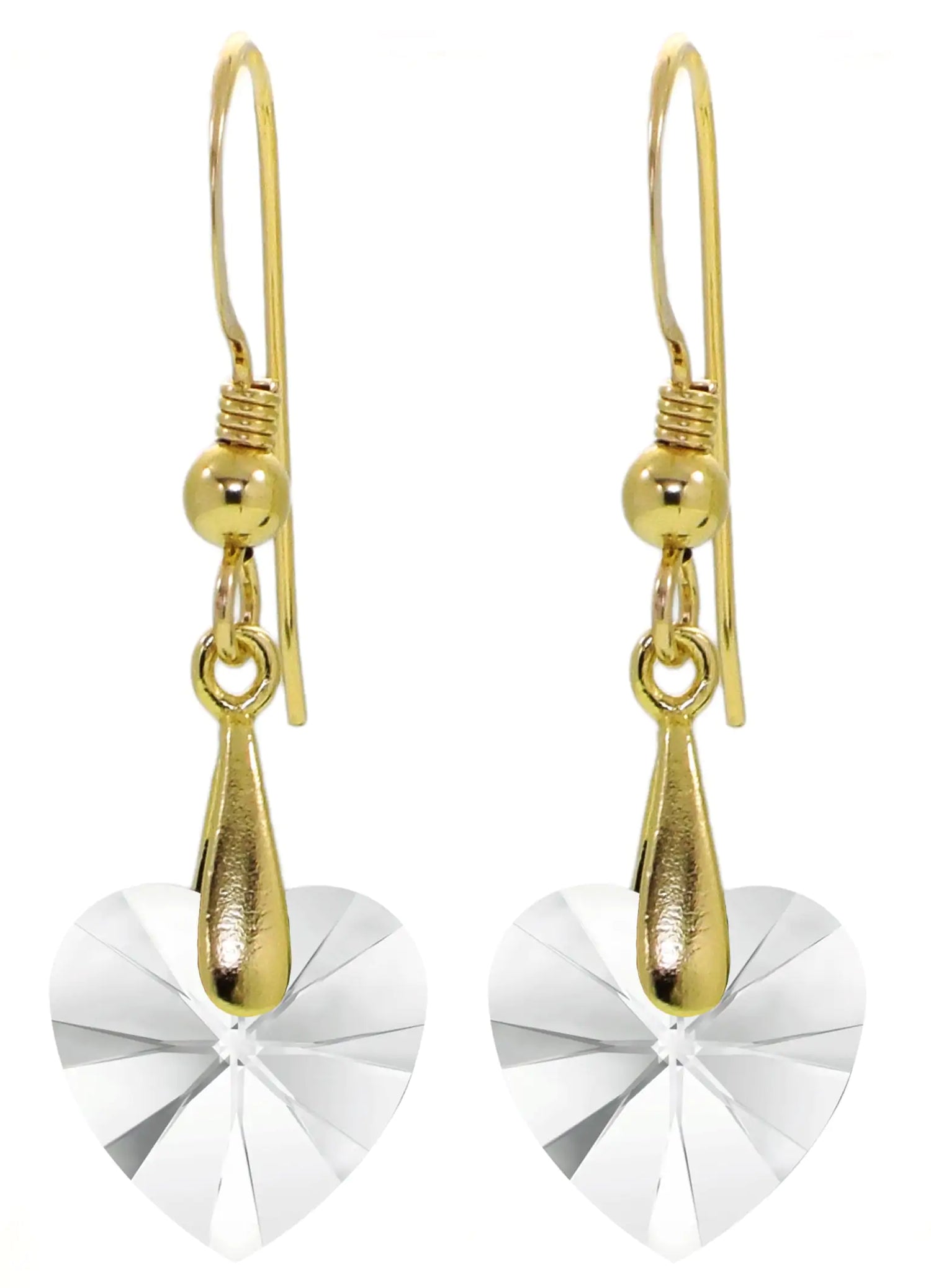 Multilingual Love Heart Necklace and Crystal Earrings Set
