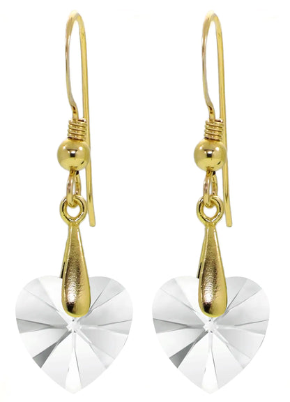 Multilingual Love Heart Necklace and Crystal Earrings Set