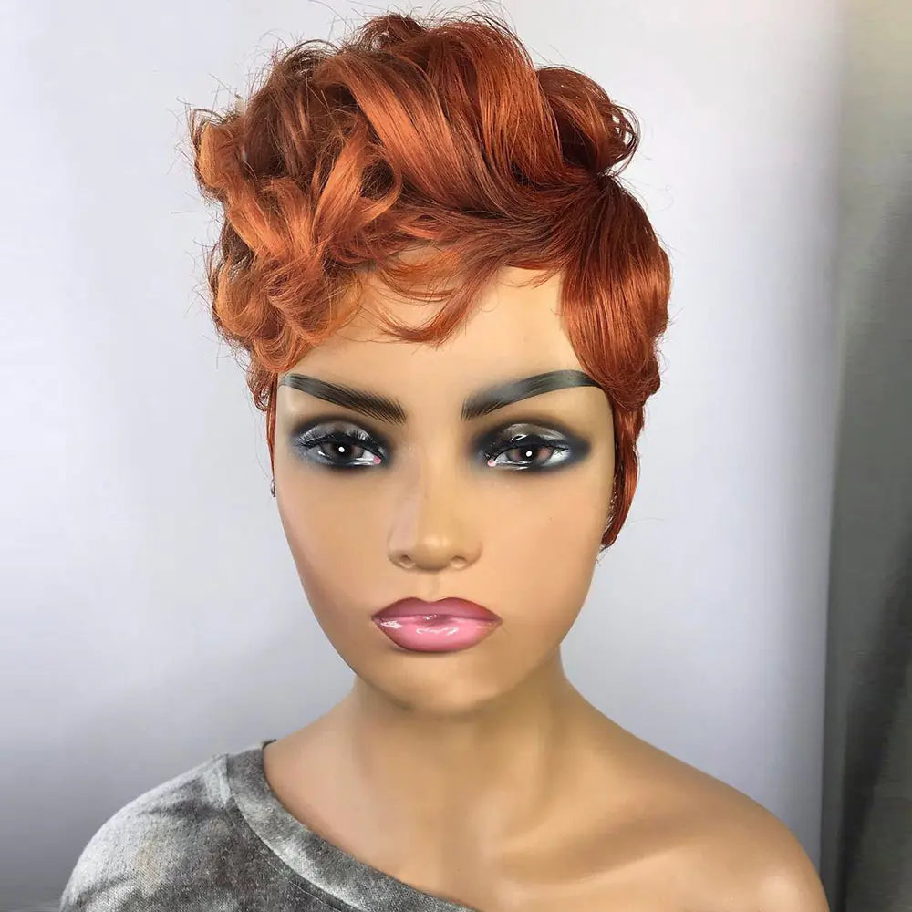 Fluffy Orange Short Curly Hair Chemical Fiber Headgear