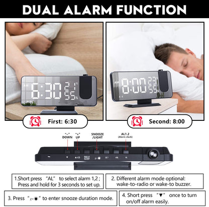 LED Digital Alarm Clock &amp; Charger
