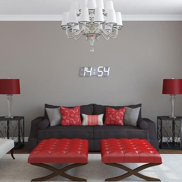 3D LED Digital Wall Clock with USB