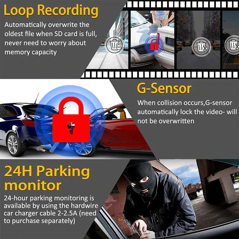 170° HD WiFi Dash Cam Car DVR Recorder with G-Sensor