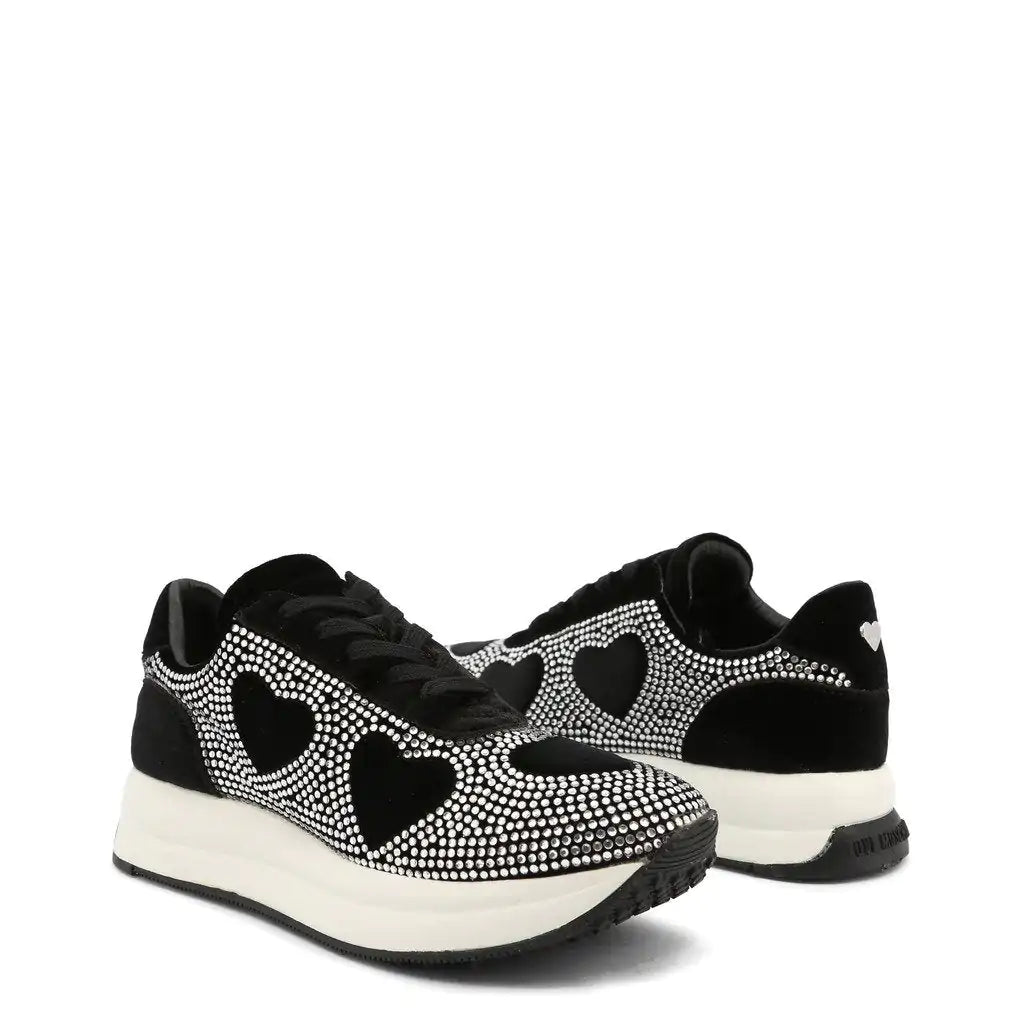 Heartstone Velvet Sneakers - Black