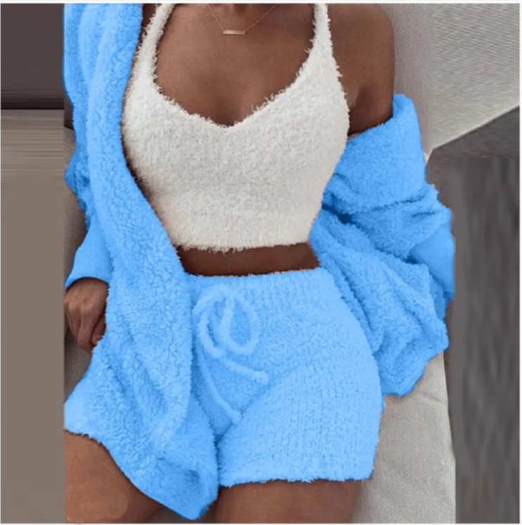 Lux Plush 3-Piece Loungewear Set
