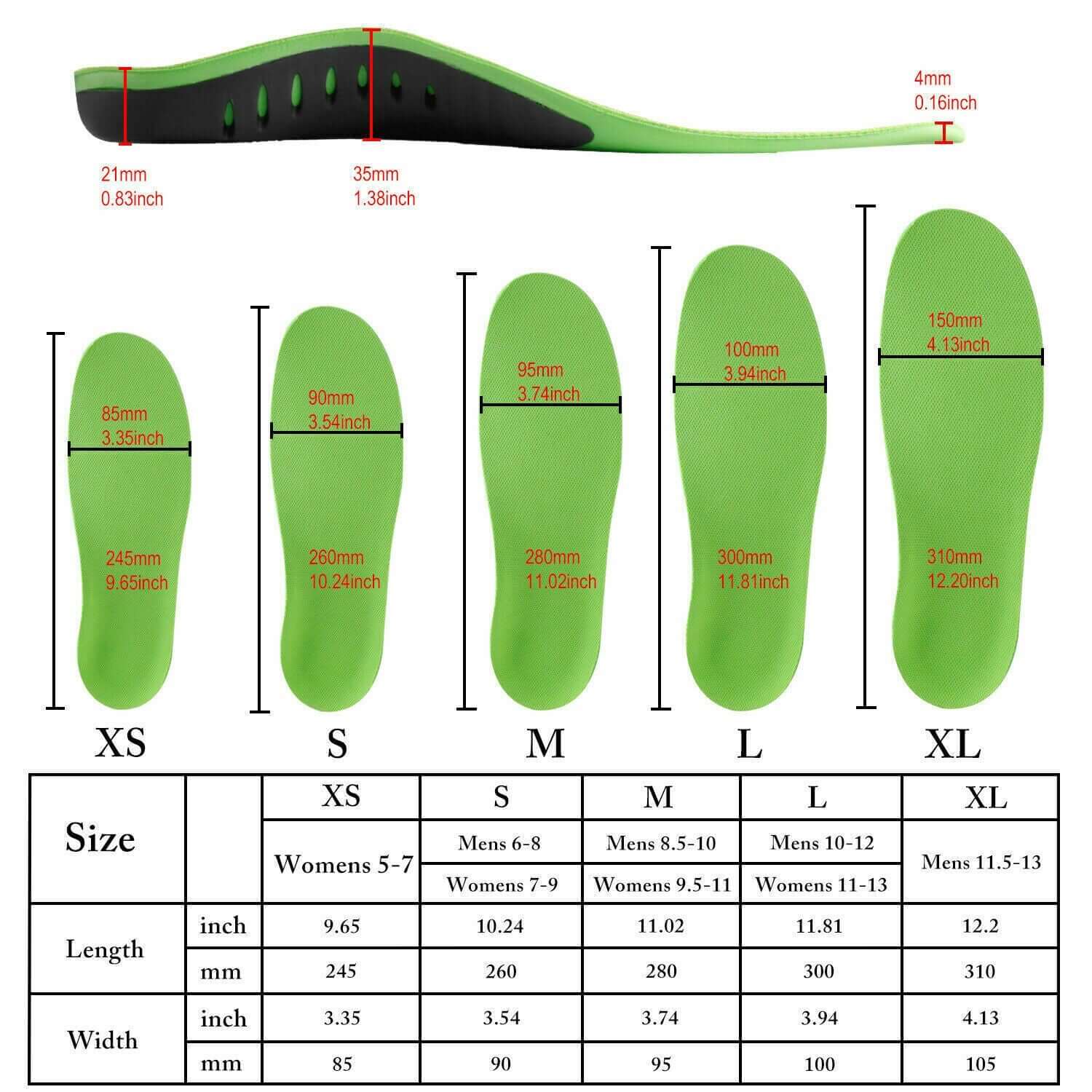 Arch Support Orthotic Insoles for Flat Feet