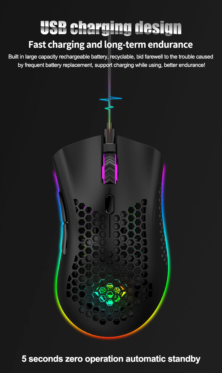 7-Color LED Backlit Wireless Gaming Mouse
