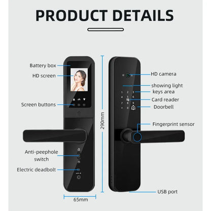 SmartScan Timber Door Lock with Camera