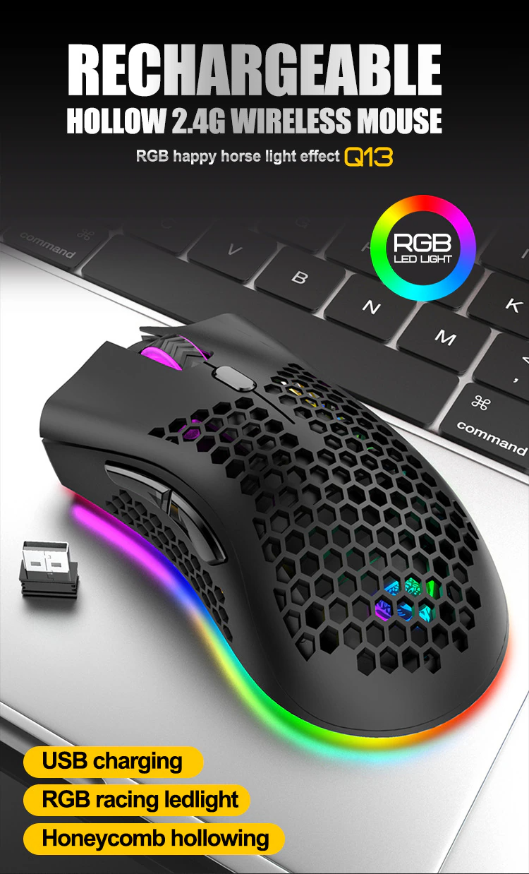 7-Color LED Backlit Wireless Gaming Mouse