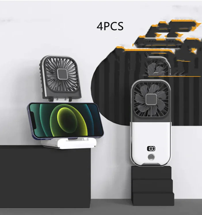 Compact Dual-Mode Travel Fan, USB Charged