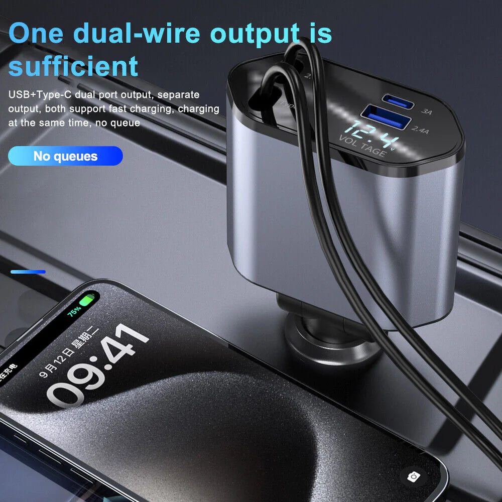 SpeedCharge 120W 4-in-1 Car Charger
