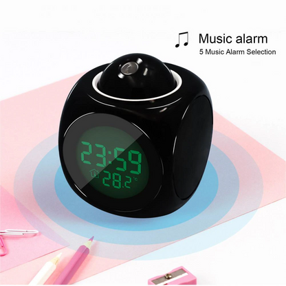 Voice-Controlled LED Projection Alarm Clock