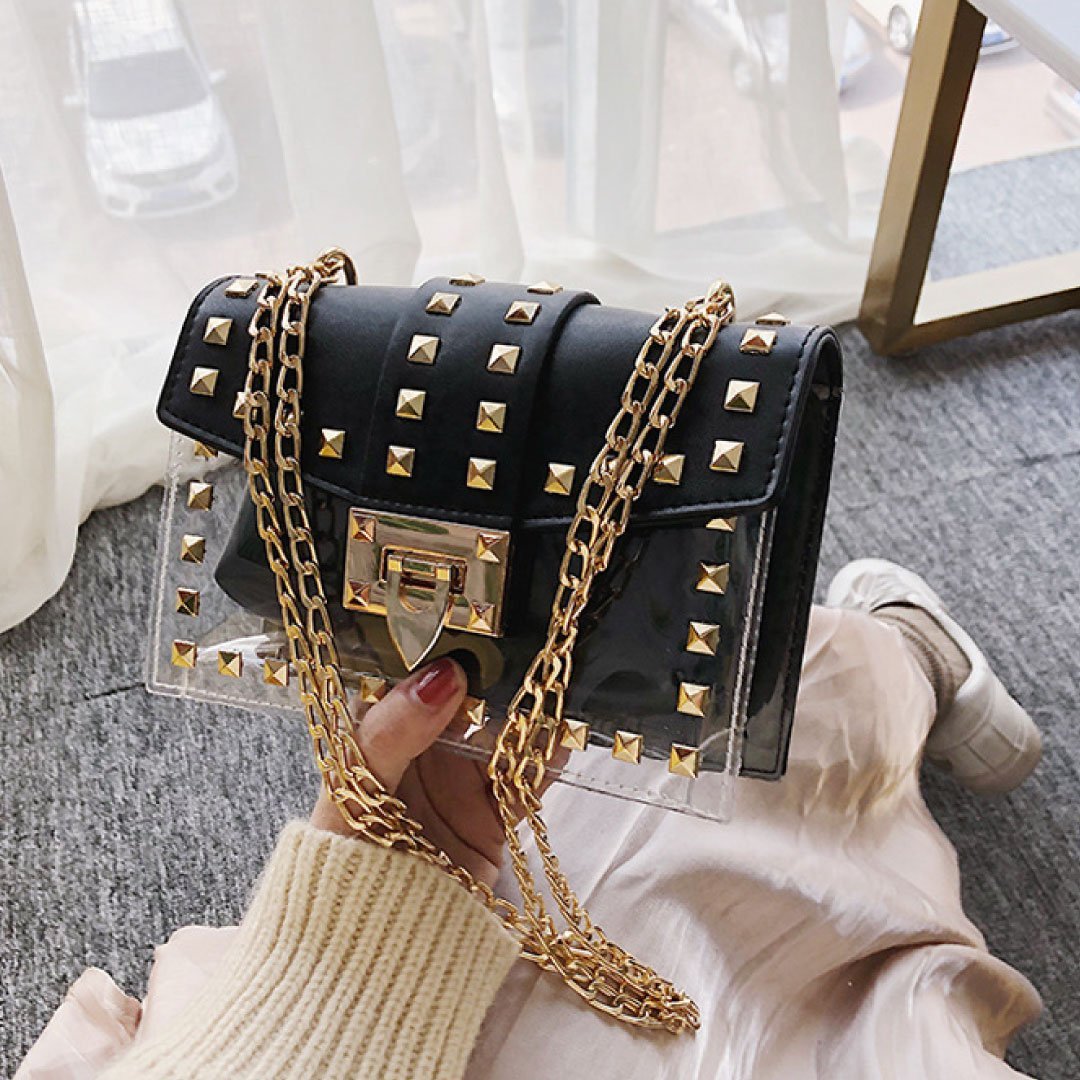 Betty Shoulder Bag -Clear/Black ChicCharm