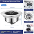 Steel sink debris catcher in use, filtering food scraps and preventing clogs in the drain.