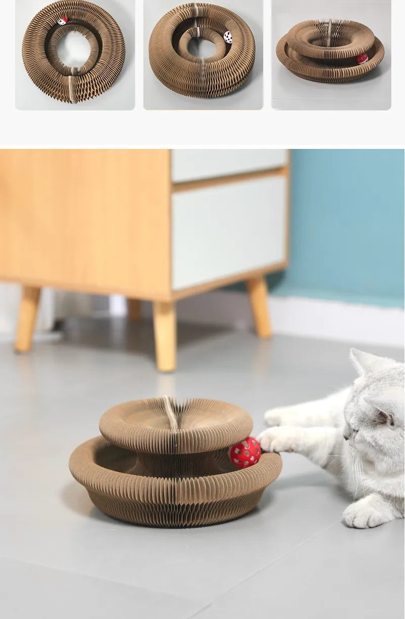 Compact Magnetic Cat Scratcher Toy