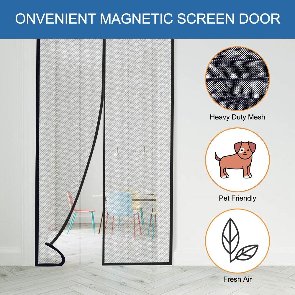 Magnetic Mesh Screen Door - Durable, Hands-Free Bug Barrier