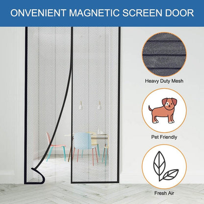 Magnetic Mesh Screen Door - Durable, Hands-Free Bug Barrier