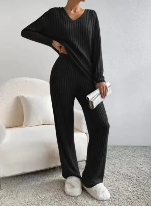 Autumn Rib Knit Loungewear Duo
