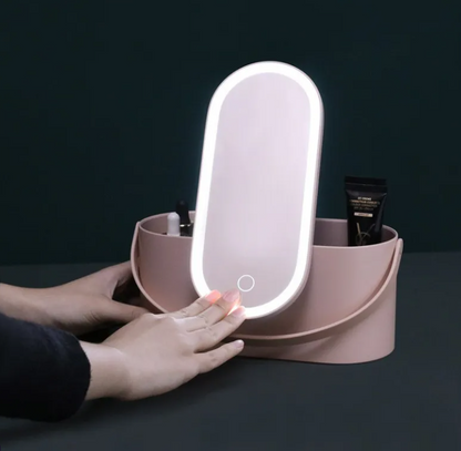 LED Illuminated Vanity Storage Mirror ChicCharm