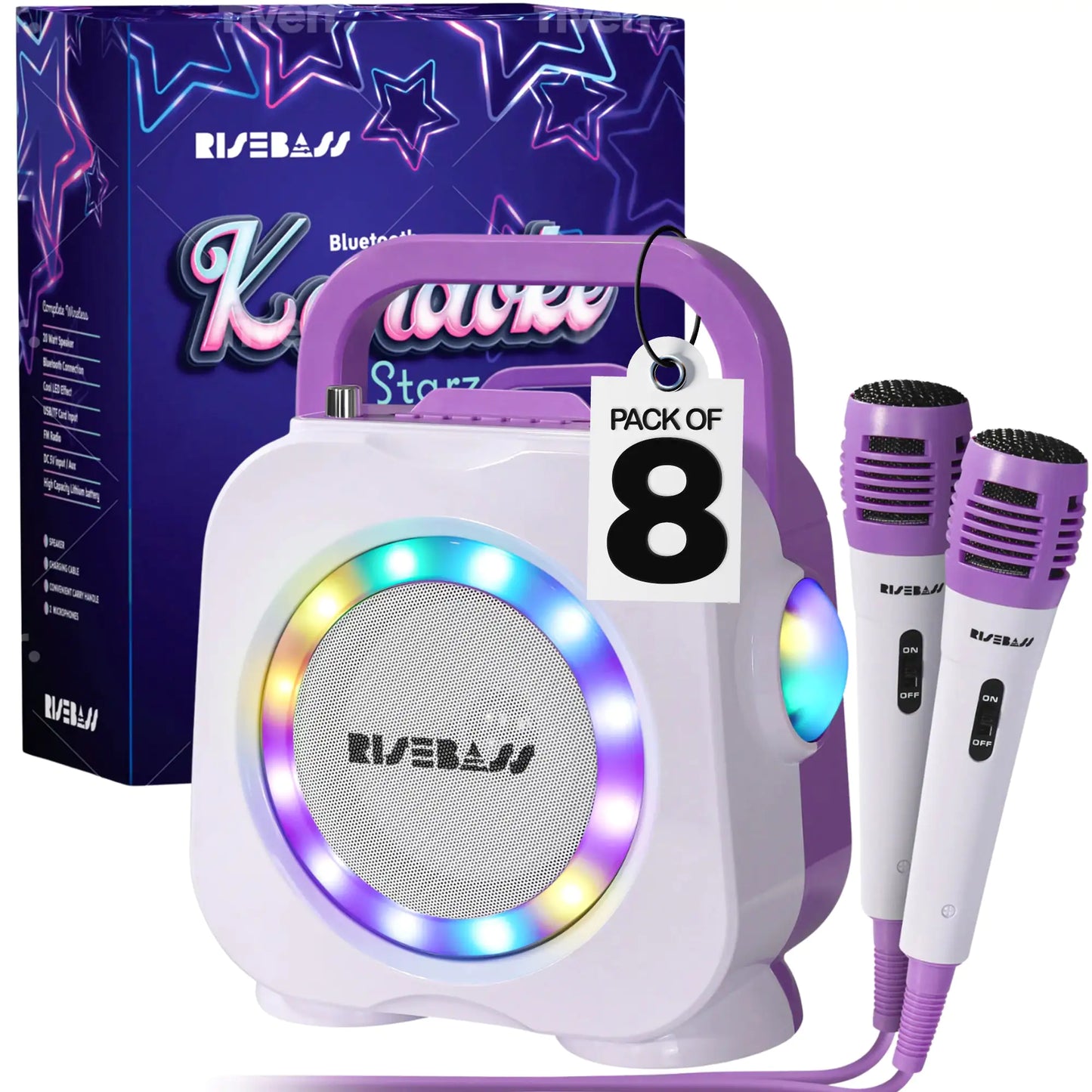 Kids Party Karaoke Machine - Bluetooth with Dual Mics