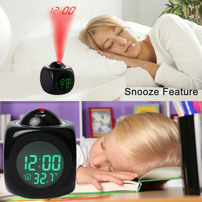 Voice-Controlled LED Projection Alarm Clock