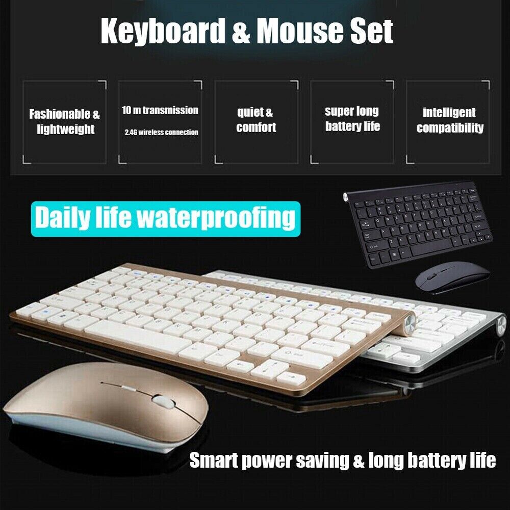 Compact Wireless Keyboard &amp; Mouse Set for Mac/PC