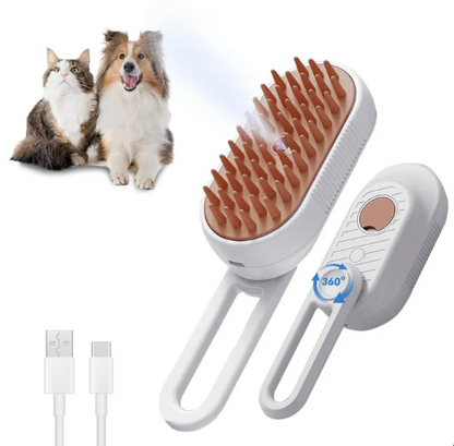 3-in-1 Pet Spa Brush with Folding Handle