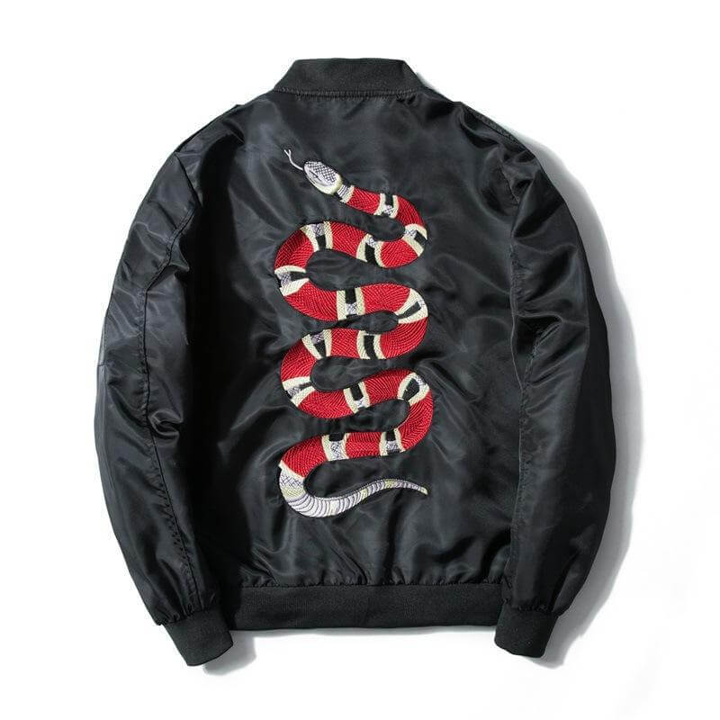 Floral Serpent Bomber Jacket