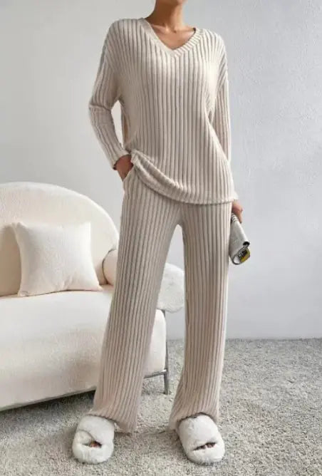 Autumn Rib Knit Loungewear Duo